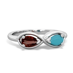 Garnet Infinity 14K White Gold ring R5050