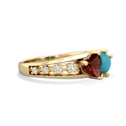 Garnet Heart To Heart 14K Yellow Gold ring R3342