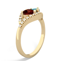 Garnet Mother And Child 14K Yellow Gold ring R3010