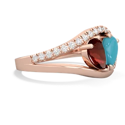 Garnet Nestled Heart Keepsake 14K Rose Gold ring R5650