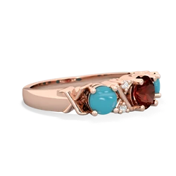 Garnet Hugs And Kisses 14K Rose Gold ring R5016