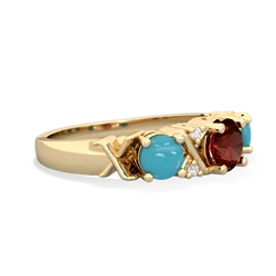 Garnet Hugs And Kisses 14K Yellow Gold ring R5016