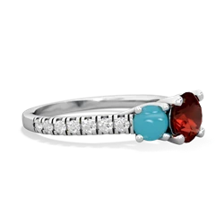 Garnet Pave Trellis 14K White Gold ring R5500