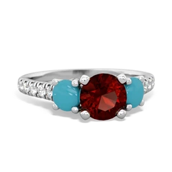 Garnet Pave Trellis 14K White Gold ring R5500