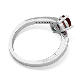 Garnet Channel Set Two Stone 14K White Gold ring R5303