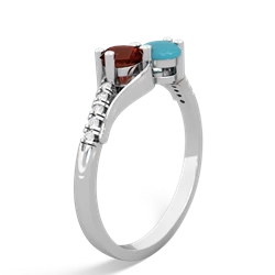 Garnet Infinity Pave Two Stone 14K White Gold ring R5285