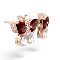 Garnet Butterfly 14K Rose Gold earrings E2215