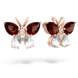Garnet Butterfly 14K Rose Gold earrings E2215