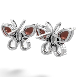 Garnet Butterfly 14K White Gold earrings E2215