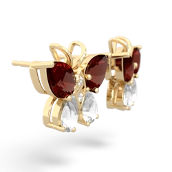 Garnet Butterfly 14K Yellow Gold earrings E2215