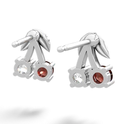 Garnet Sweet Cherries 14K White Gold earrings E7001