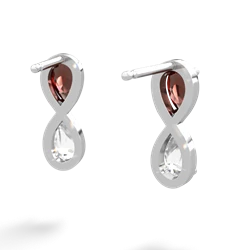 Garnet Infinity 14K White Gold earrings E5050