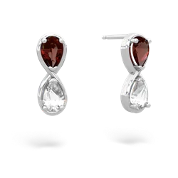 Garnet Infinity 14K White Gold earrings E5050
