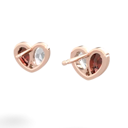 Garnet 'Our Heart' 14K Rose Gold earrings E5072