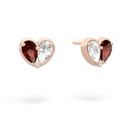 Garnet 'Our Heart' 14K Rose Gold earrings E5072