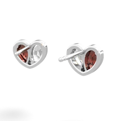 Garnet 'Our Heart' 14K White Gold earrings E5072