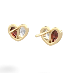 Garnet 'Our Heart' 14K Yellow Gold earrings E5072