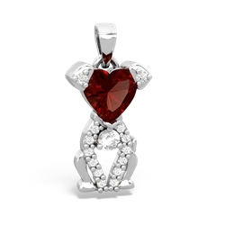 Garnet Puppy Love 14K White Gold pendant P5800