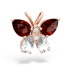 Garnet Butterfly 14K Rose Gold pendant P2215