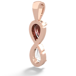 Garnet Infinity 14K Rose Gold pendant P5050