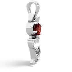 Garnet Kitten 14K White Gold pendant P5780