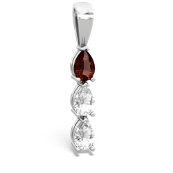 Garnet Dew Drops 14K White Gold pendant P2251