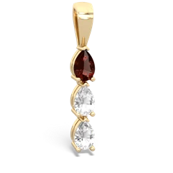 Garnet Dew Drops 14K Yellow Gold pendant P2251