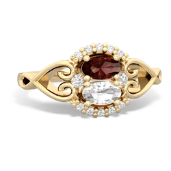 Garnet Love Nest 14K Yellow Gold ring R5860