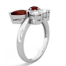 Garnet Butterfly 14K White Gold ring R2215