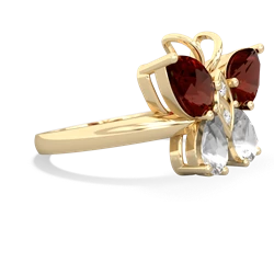 Garnet Butterfly 14K Yellow Gold ring R2215