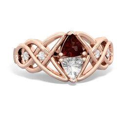 Garnet Keepsake Celtic Knot 14K Rose Gold ring R5300