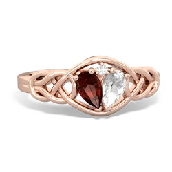 Garnet Celtic Love Knot 14K Rose Gold ring R5420