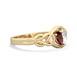 Garnet Celtic Love Knot 14K Yellow Gold ring R5420