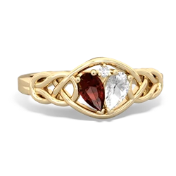 Garnet Celtic Love Knot 14K Yellow Gold ring R5420