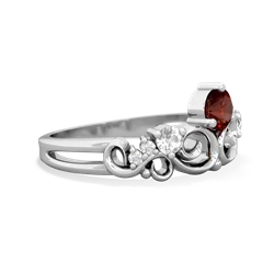 Garnet Crown Keepsake 14K White Gold ring R5740