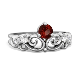 Garnet Crown Keepsake 14K White Gold ring R5740