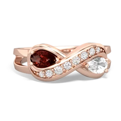 Garnet Diamond Infinity 14K Rose Gold ring R5390