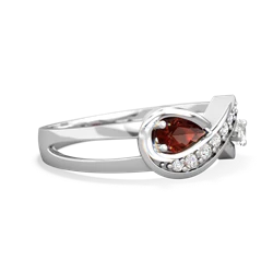 Garnet Diamond Infinity 14K White Gold ring R5390