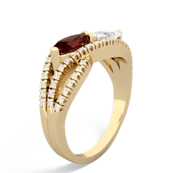 Garnet Diamond Rivers 14K Yellow Gold ring R3070