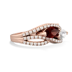 Garnet Diamond Rivers 14K Rose Gold ring R3070