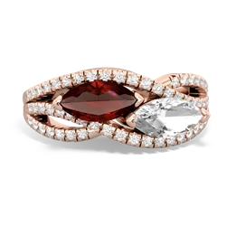 Garnet Diamond Rivers 14K Rose Gold ring R3070