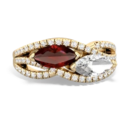 Garnet Diamond Rivers 14K Yellow Gold ring R3070