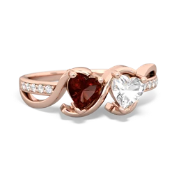 Garnet Side By Side 14K Rose Gold ring R3090