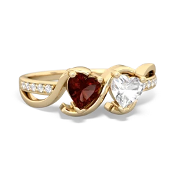 Garnet Side By Side 14K Yellow Gold ring R3090