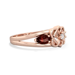 Garnet Hearts Intertwined 14K Rose Gold ring R5880