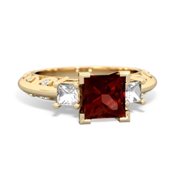 Garnet Eternal Embrace Engagement 14K Yellow Gold ring C2001