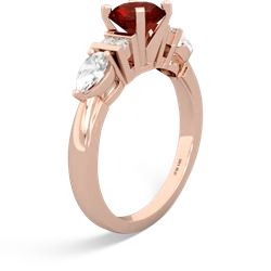 Garnet 6Mm Round Eternal Embrace Engagement 14K Rose Gold ring R2005