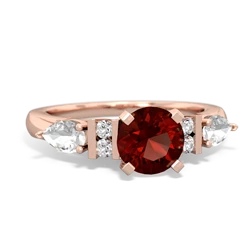 Garnet 6Mm Round Eternal Embrace Engagement 14K Rose Gold ring R2005