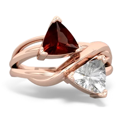 Garnet Split Band Swirl 14K Rose Gold ring R2341