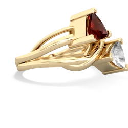 Garnet Split Band Swirl 14K Yellow Gold ring R2341